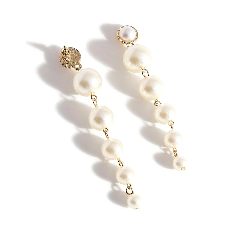 Sohi Women's Pearl Statement Drop Earrings