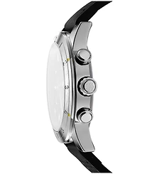 Dkny Men's Bryant Park Chronograph Black Leather Strap Watch, 44mm