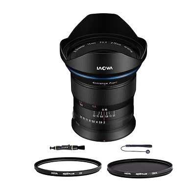 Venus Laowa 15mm f/2 Fe Zero-d Lens for Canon Rf, Bundle with Bundle with Hoya Nxt Plus 72mm Uv+Cpl Filter Kit, Lens Cap Tether, Lens Cleaner