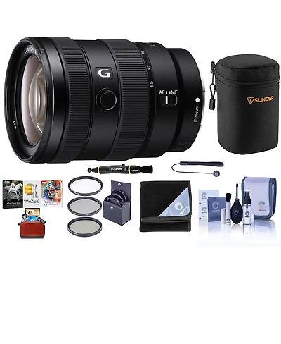 Sony E 16-55mm f/2.8 G Lens, Bundle with ProOptic 67mm Filter Kit, Lens Case, Cap Tether, Cleaning Kit, Lens Wrap, Lens Pen Lens Cleaner, Mac Software