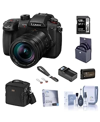 Panasonic Lumix GH5II Mirrorless Camera with Leica 12-60mm f/2.8-4.0 Lens Bundle with 128GB Sd Card, Bag, Extra Battery, Charger, Wrist Strap, Filter