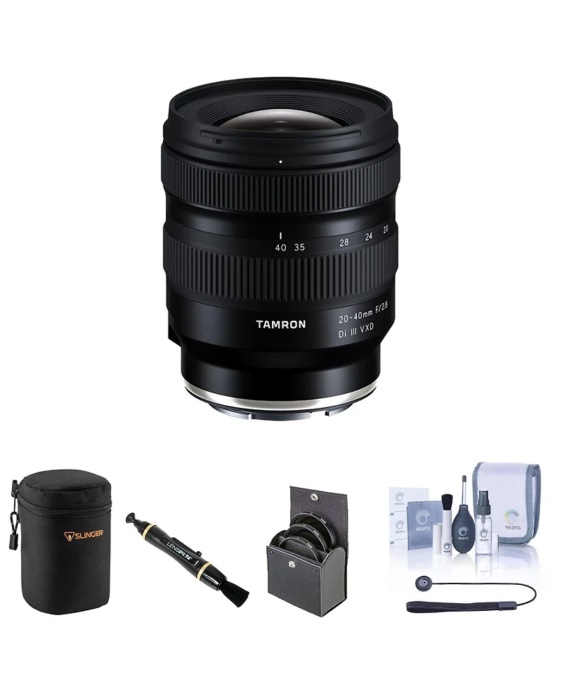Tamron 20-40mm f/2.8 Di Iii Vxd Lens for Sony E Bundle with 67mm Filter Kit, Lens Case, Lens Cleaner, Cleaning Kit, Universal Lens Cap Tether