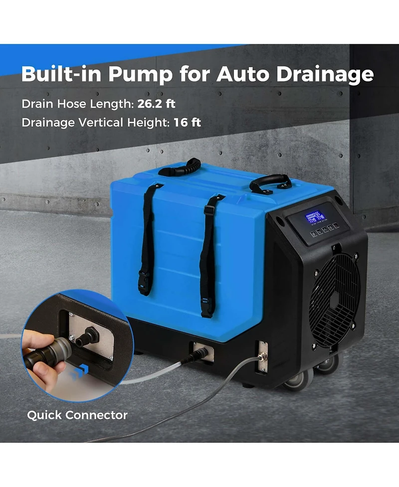 190 Ppd Commercial Dehumidifier Rotational Molded Industrial with Pump
