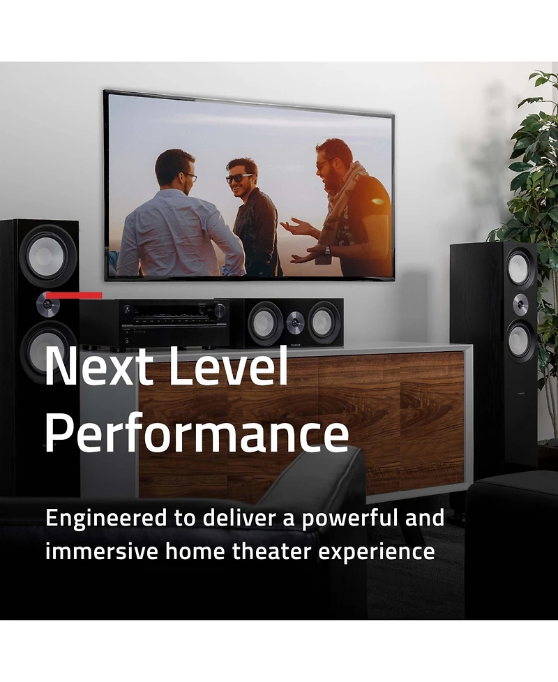 Fluance Reference Surround Sound Home Theater 5.0 Channel Speaker System including 3-Way Floorstanding Floorstanding Towers, Center Channel, and Rear