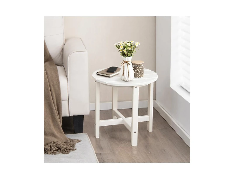 Set of 2 Round Weather-Resistant Adirondack Side Tables