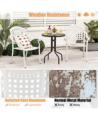 Set of 2 Cast Aluminum Patio Chairs with Armrests