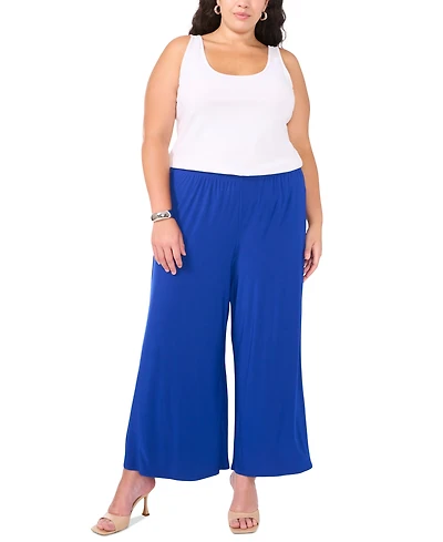Vince Camuto Plus Solid Pull-On Wide-Leg Pants