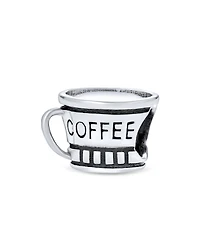 Bling Jewelry Set of 2 Latte Travel Mug Cup Coffee and Calculator Charm Bead Sterling Silver