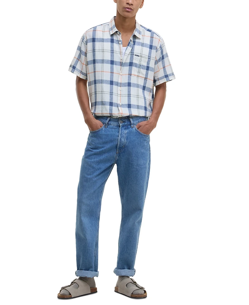 Barbour Men's Croft Short Sleeve Button-Front Tartan Pattern Shirt