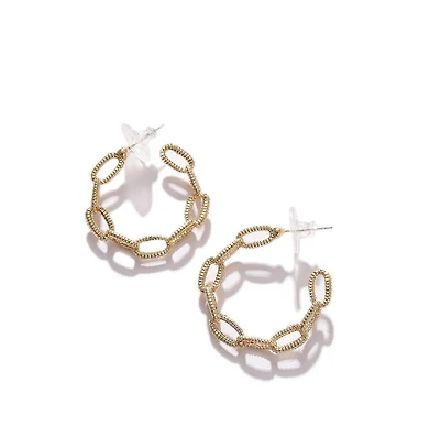 Sohi Women's Chainlink Hoop Earrings