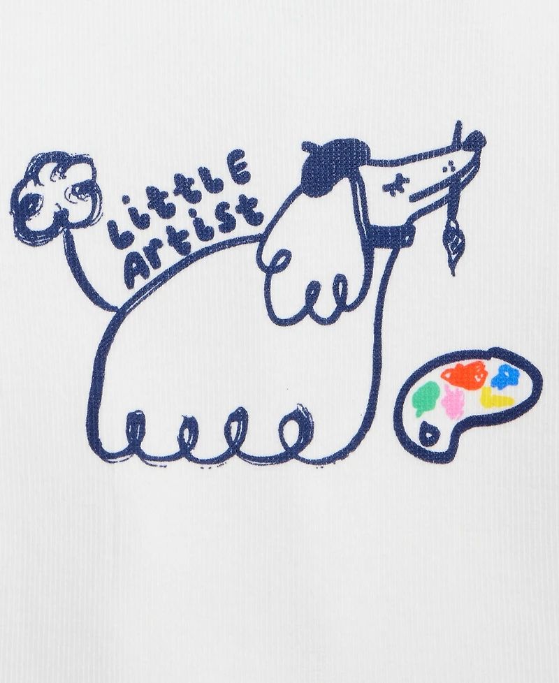 Toddler Girls Artistic Dog Ribbed Tee, Exclusively at Macy's