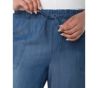 Liverpool Los Angeles Trendy Plus Chambray Pull-On Cropped Pants