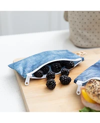 Bumkins Denim-Print Small Snack Bags, 2 Pack