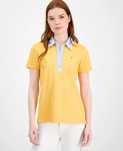 Tommy Hilfiger Women's Mixed Media Cornell Polo Shirt