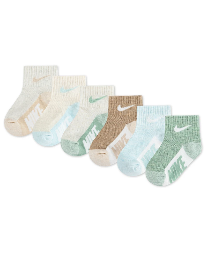 Nike Baby and Toddler Boys or Girls Multi Logo Socks, Pack of 6