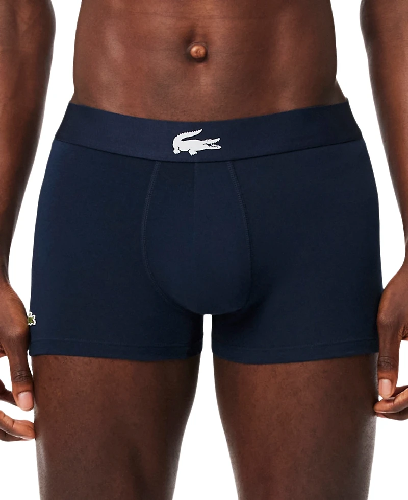 Lacoste Men's 3-Pack Regular-Fit Big Croc Logo Trunk Underwear