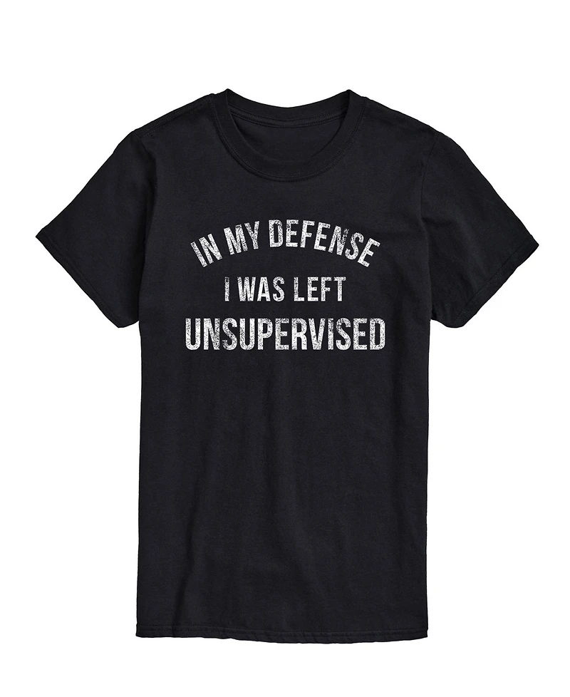 Airwaves Men's My Defense Left Unsupervised Short Sleeve T-Shirt