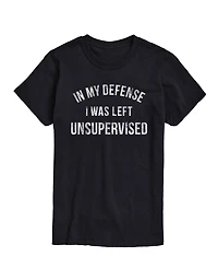 Airwaves Men's My Defense Left Unsupervised Short Sleeve T-Shirt