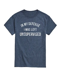 Airwaves Men's My Defense Left Unsupervised Short Sleeve T-Shirt