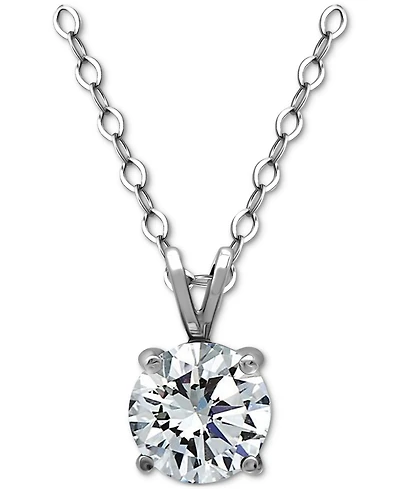 Giani Bernini Cubic Zirconia Solitaire Pendant Necklace in 18k Gold-Plated Sterling Silver (also in Sterling Silver), 16" + 2" extender, Exclusively a