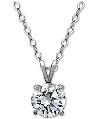 Giani Bernini Cubic Zirconia Solitaire Pendant Necklace in 18k Gold-Plated Sterling Silver (also in Sterling Silver), 16" + 2" extender, Exclusively a