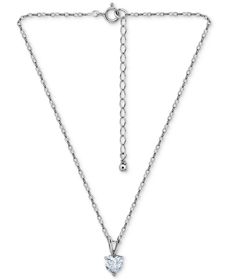 Giani Bernini Cubic Zirconia Heart Pendant Necklace 18k Gold-Plated Sterling Silver (also Silver), 16" + 2" extender, Exclusively at Ma