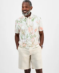 Club Room Men's Hero Short Sleeve Leaf Print Polo Shirt, Exclusively at Macy's