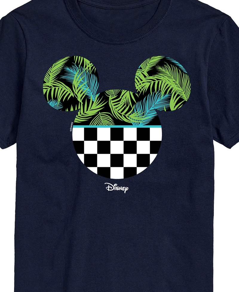 Airwaves Men's Disney Mickey Checkered Palm Head Short Sleeve T-Shirt