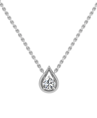 Diamond Tear-Shape 18" Pendant Necklace (1/5 ct. t.w.) 14k White or Yellow Gold
