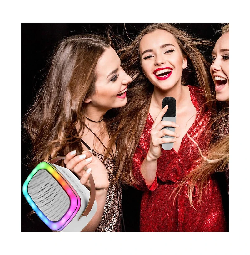 Mini Bluetooth Karaoke Portable Speaker with Wireless Mic