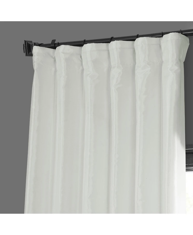 Half Price Drapes Eggshell Faux Silk Taffeta Blackout Curtain