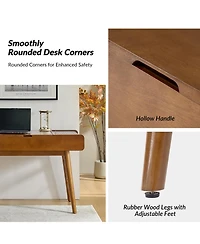 Mid-century Modern Morris 60" Desk with Height Adjustable Desktop and Cable Management