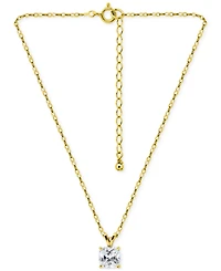 Giani Bernini Cubic Zirconia Cushion Solitaire Pendant Necklace, 16" + 2" extender, Exclusively at Macy's
