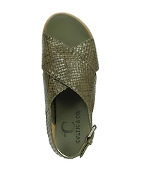 Leather Woven Crossover Sandal