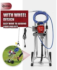 Silvel Airless Paint Sprayer, 1200W High Efficiency Airless Sprayer, 3300 Psi Electric Paint Sprayer Machine with Extension Rod for Interior Exterior