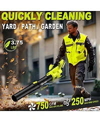 Silvel Leaf Blower Cordless, 750CFM/250MPH, 2 x 24V 6.0Ah Battery Powered Brushless Blower, Variable Speed Snow for Lawn, Yard, Garage