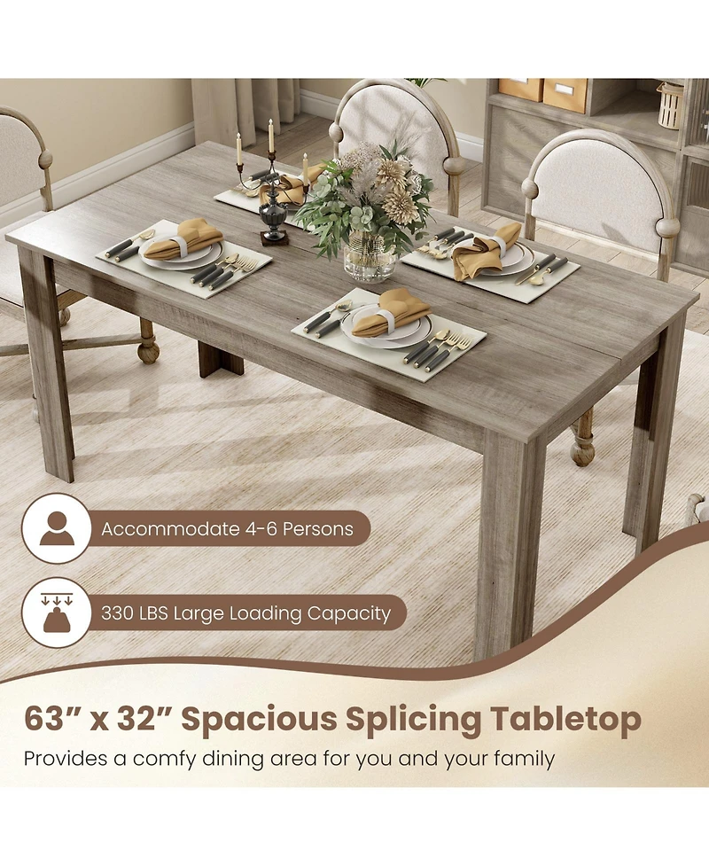 Rectangular Modern Dining Kitchen Table – Contemporary Dining Table for Kitchen or Dining Room