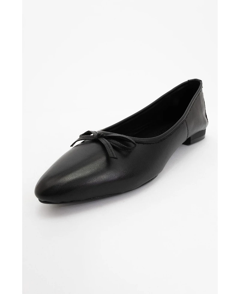 Ruby Leather Pointed Toe Flats