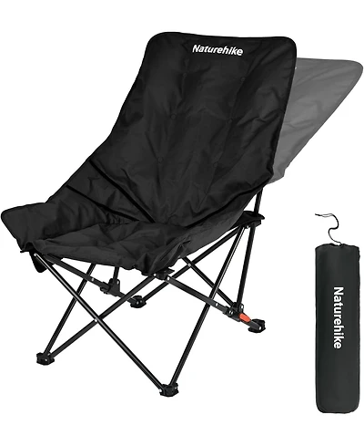 Naturehike Seastar Padded Camping Chair, Oversized 2-Position Adjustable Folding Portable Camp Chair with Side Pocket & Carry Bag
