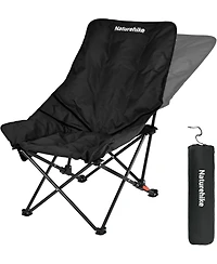 Naturehike Seastar Padded Camping Chair, Oversized 2-Position Adjustable Folding Portable Camp Chair with Side Pocket & Carry Bag