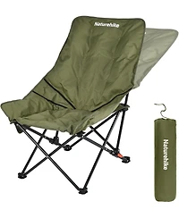 Naturehike Seastar Padded Camping Chair, Oversized 2-Position Adjustable Folding Chair, Portable Camp Chair with Side Pocket & Carry Bag