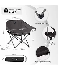 Naturehike Foldable Camping chair Can bear 110 kg Fishing Portable folding With armrest and two pockets