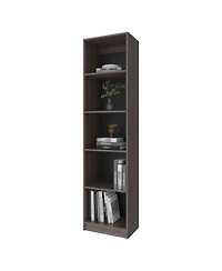 Beaver Balley Bookcase with Open Storage and 5 Shelves, Stained Walnut