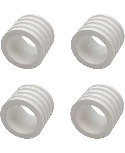 Saro Lifestyle Textured Natural Wood Napkin Rings, Set of 4