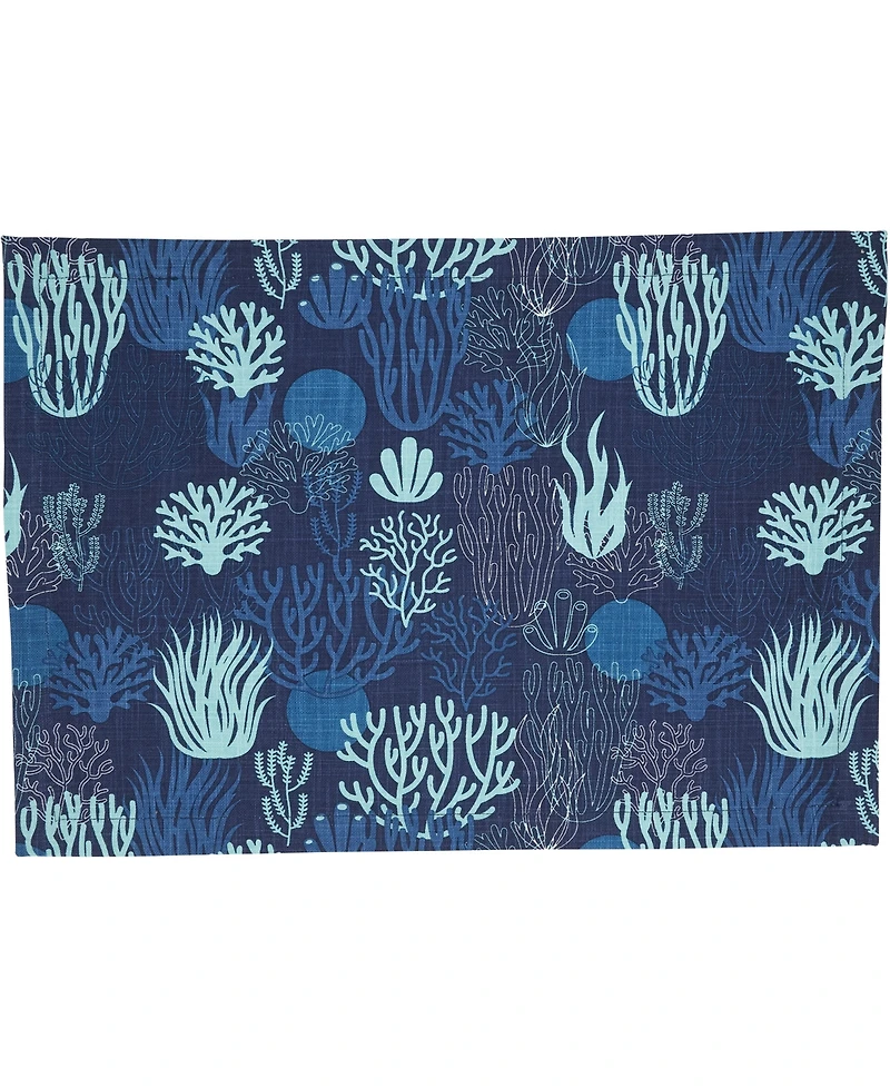Saro Lifestyle Ocean Depths Cotton Coral Placemats, 14" x 20"