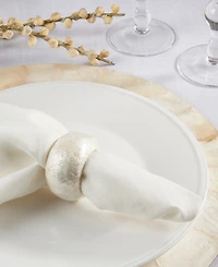 Saro Lifestyle Textured Capiz Napkin Rings, Set of 4