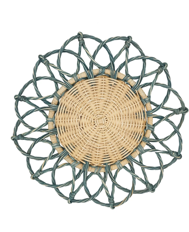 Saro Lifestyle Spiral Rattan Placemats, 15" Round