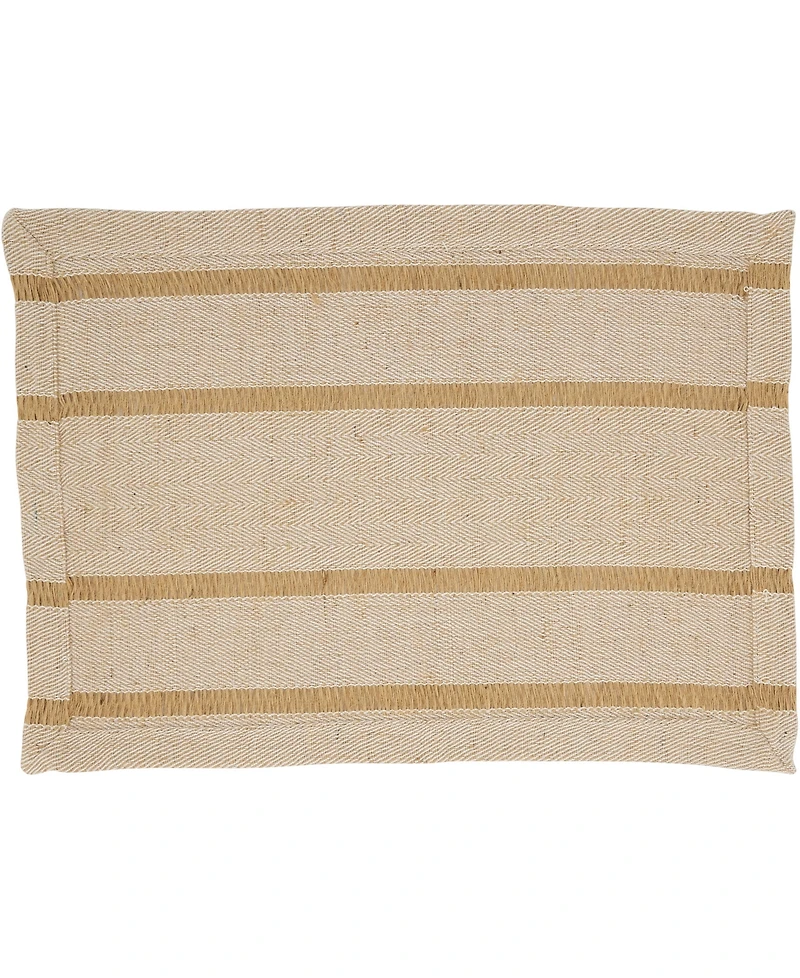 Saro Lifestyle Classic Stripe Placemats and Napkins, Set of 8