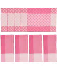 Saro Lifestyle Playful Polka Dot Cotton Placemats and Napkins, Set of 8