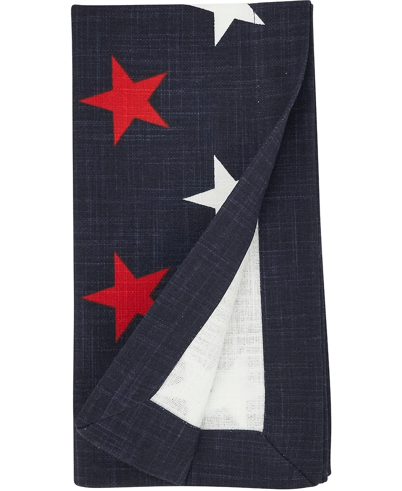 Saro Lifestyle Patriotic Americana Stars Cotton Napkins, 20" x 20"